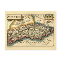Sussex County Map, England postcards