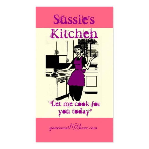 Sussie's Kitchen Business Card Template (front side)