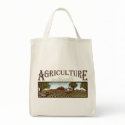 Sustainable Agriculture farm scene tote bags