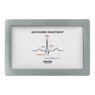 Sustained Heartbeat Inside (ECG/EKG) Rectangular Belt Buckles