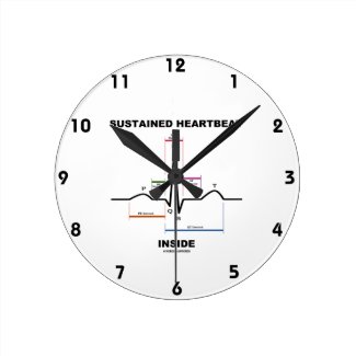 Sustained Heartbeat Inside (ECG/EKG) Round Wallclocks