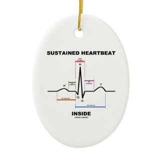 Sustained Heartbeat Inside (ECG/EKG) Christmas Ornament