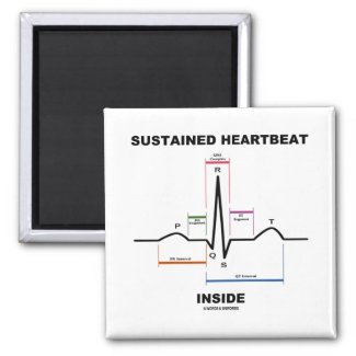 Sustained Heartbeat Inside (Electrocardiogram) Refrigerator Magnet