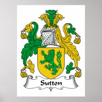 Sutton Family Crest Poster