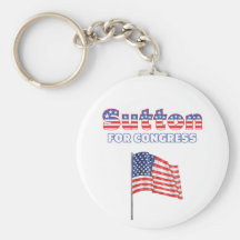 Sutton for Congress Patriotic American Flag Key Chains