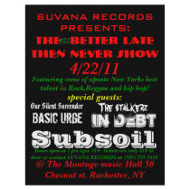 SUVANA RECORDS PRESENTS:, The  better late then... Flyers
