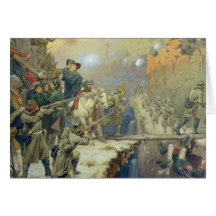 Suvorov crossing the Devil's Bridge in 1799, 1880 Greeting Card