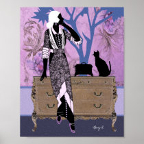 Suzanne in Purple & Blue Poster
