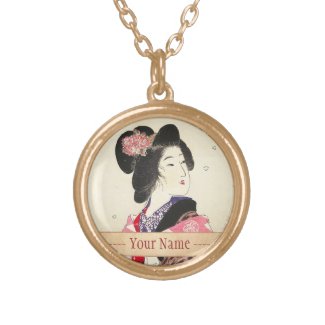 Suzuki Kason Sakura japanese woman lady art Personalized Necklace