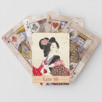 Suzuki Kason Sakura japanese woman lady art Deck Of Cards