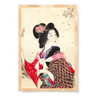 Suzuki Kason Sakura japanese woman lady art Poster