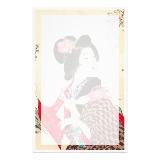 Suzuki Kason Sakura japanese woman lady art Personalized Stationery