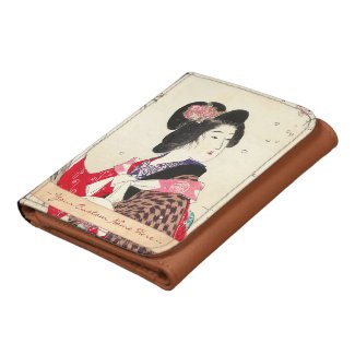 Suzuki Kason Sakura japanese woman lady art Trifold Wallet