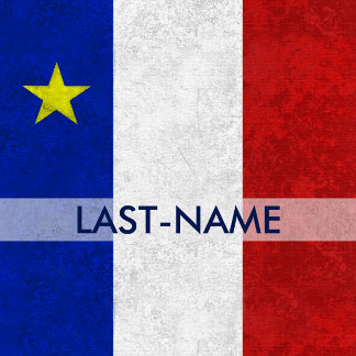 Acadian Flag Custom Last Name Gifts
