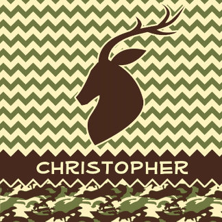 Chevron Pattern Buck Camouflage Monogram Gifts