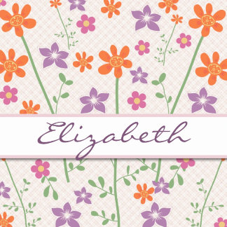 Tall Flower Pattern Purple Orange Personalized Gifts