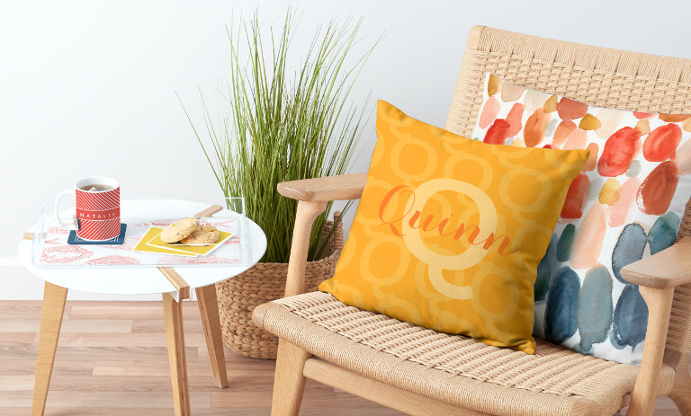 Browse our Home & Pets section to find customizable pillows, blankets, mugs, magnets, and more!