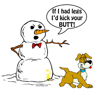 Funny Snowman peed on by dog cartoon Joke Gifts