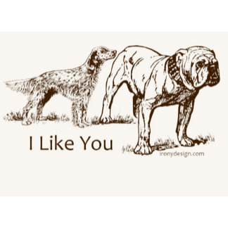 Dog Sniffs Butt means I Like You Funny Illustration Design Gifts