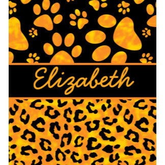 Leopard Paw Print Orange Yellow Personalize Gifts