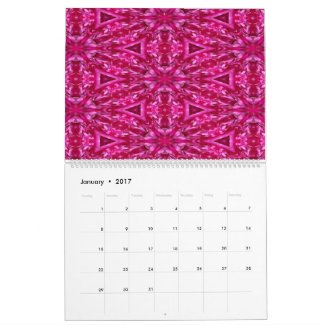 Hot Pink Cabbage Rose 2017 Calendar Designs