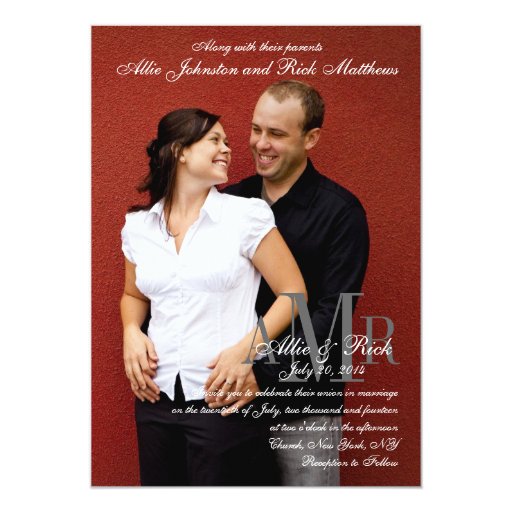 Engagement Photo Modern Wedding Invitations 5" X 7" Invitation Card