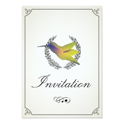 Vintage Colorful Hummingbird Wedding Invitations 5" X 7" Invitation Card