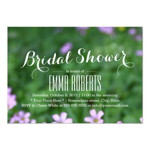 Spring Flowers Bridal Shower Invitations 5" X 7" Invitation Card