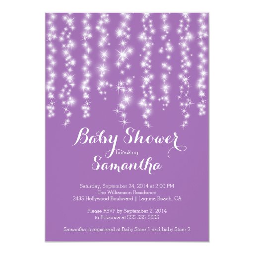 Modern Sparkle Girls Baby Shower Invitation 5" X 7" Invitation Card