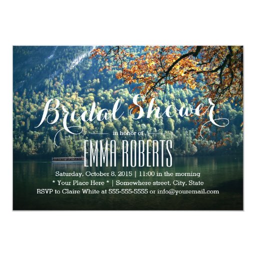 Mountain Lake Theme Bridal Shower Invitations 5" X 7" Invitation Card