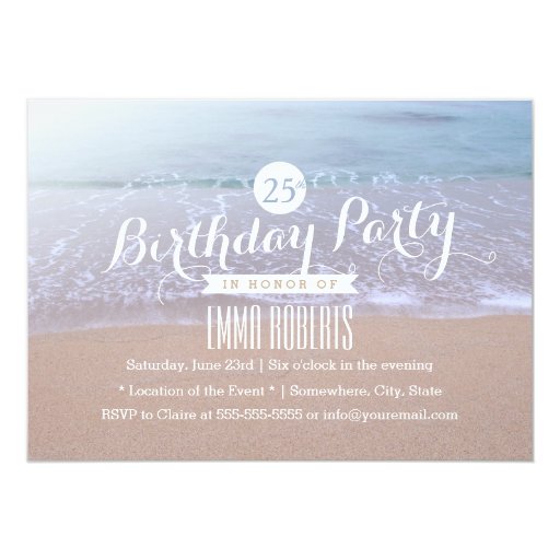 Beach in the Morning Birthday Party 5x7 Paper Invitation Card