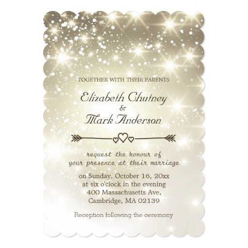 Twinkle Lights Outdoor Wedding 5x7 Paper Invitation Card