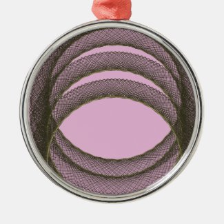 overlapping circles in purple background abstract metal ornament