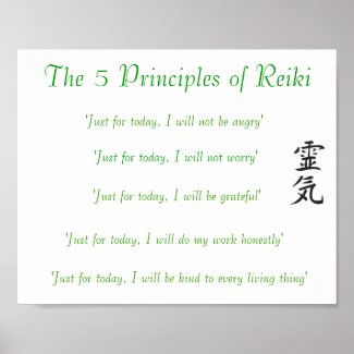 The 5 Principles of Reiki Poster