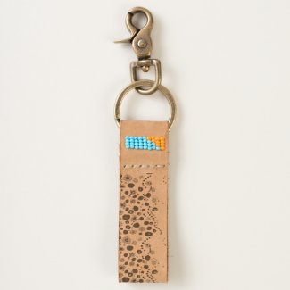 Dotty circles abstract pattern keychain
