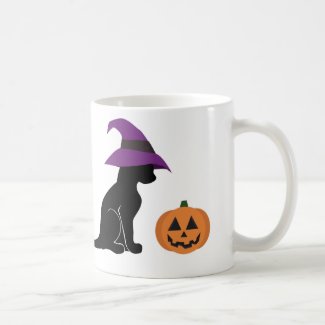 Halloween Cat and Pumpkin Mug