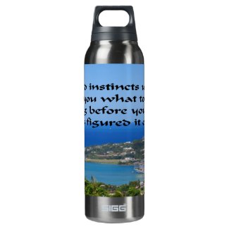 Trust your gut follow your instincts insulated water bottle