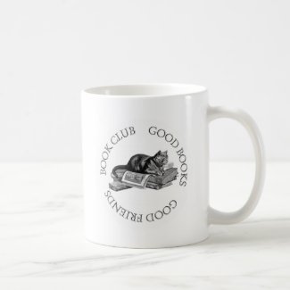 Book Club - Good Books - Good Friends With Cat Coffee Mug