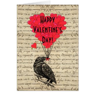 Romantic Raven Valentine's Day Card