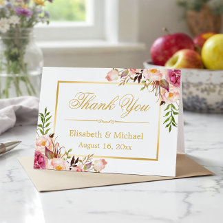 Gold Thank You Cards | Zazzle
