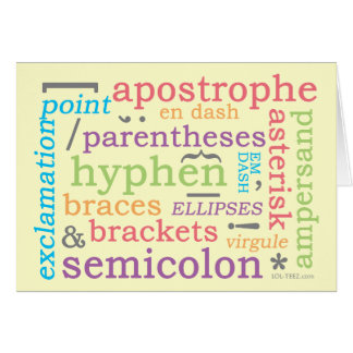Punctuation Cards | Zazzle