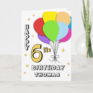 Boys 6th Birthday Cards | Zazzle