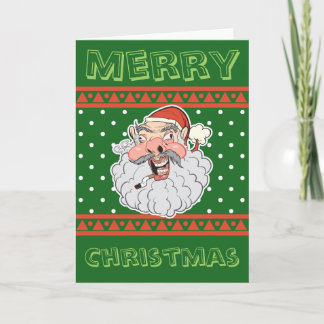 Christmas Santa Face Merry Christmas Cards 