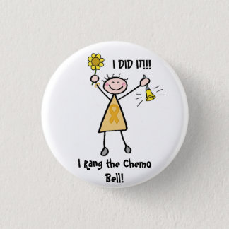 chemo cancer bell childhood ribbon button last treatment gifts accessories zazzle badge cm round gift