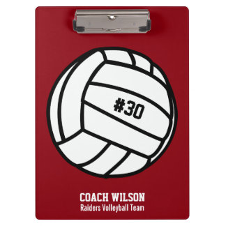 volleyball team player number gifts clipboard personalized name supplies office zazzle