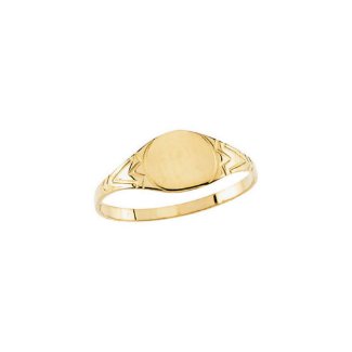 Custom Engraved Yellow Gold Pinky Signet Ring