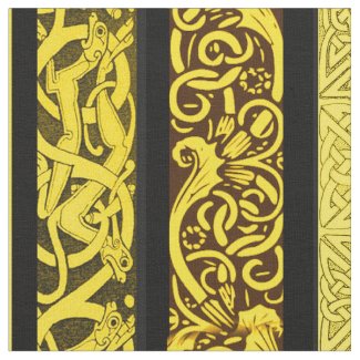 Celtic Borders in Gold Fabric
