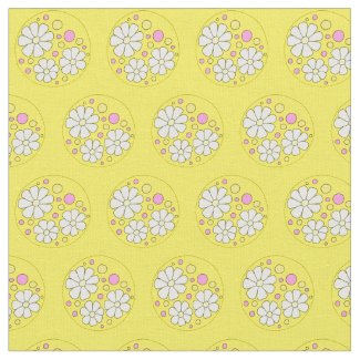 Modern Daisy Flower Daisies Floral Pattern Fabric