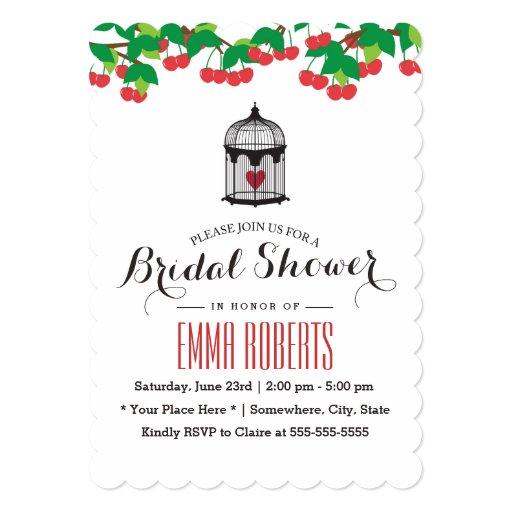Simple Birdcage Bridal Shower Invitations 5" X 7" Invitation Card