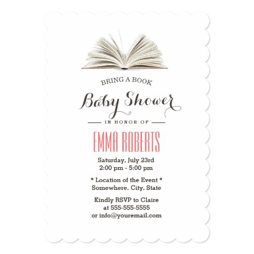 Bring a Book Baby Shower Invitations 5" X 7" Invitation Card
